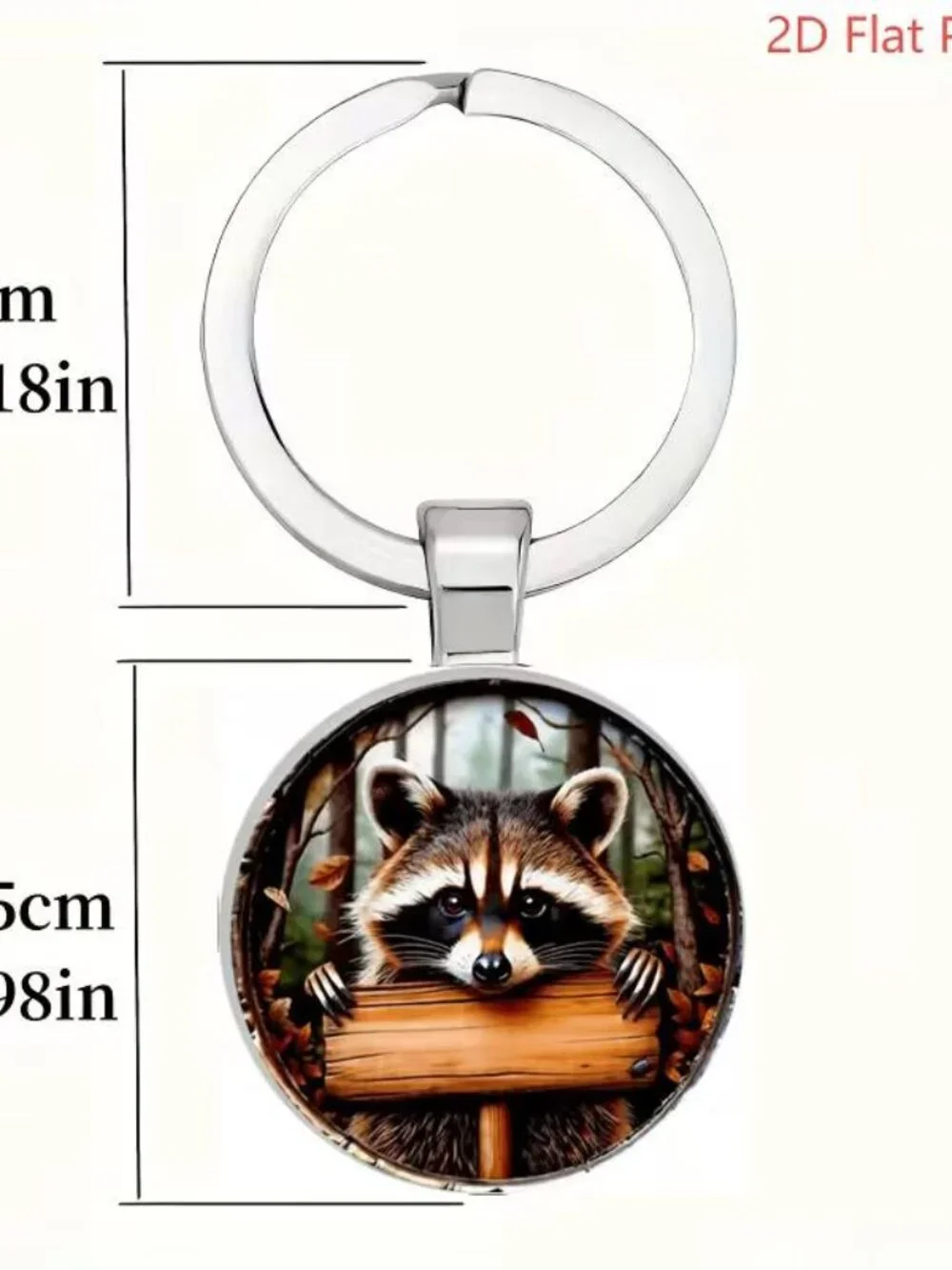 Stainless Steel RACCOON Keyring Keychain Accessory